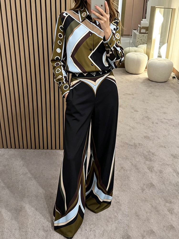 Retro geometric positioning pr - Silk Blouse Button 评论和价格