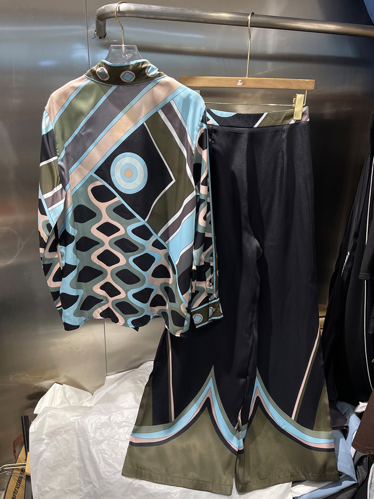 Retro geometric positioning pr - Silk Blouse Button 评论和价格