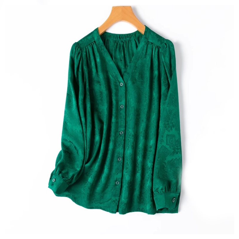 2026 Women's Retro Spring New  - Silk Blouse Button 评论和价格